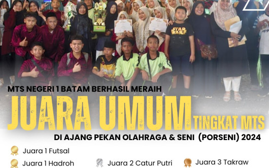 MTsN 1 Batam Juara Umum Tingkat MTs PORSENI 2024